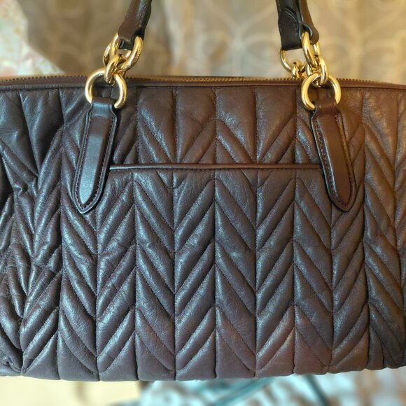 Coach Ally Satchel with Quilting in Oxblood red - Picture 3 of 6